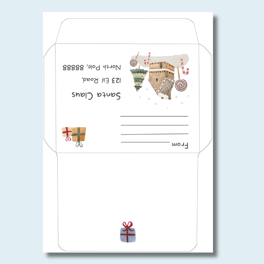 Printable Letter to Santa with 3 Activity Pages and Envelope