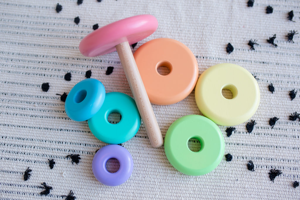 Wooden Stacking Toy - Pink Colors
