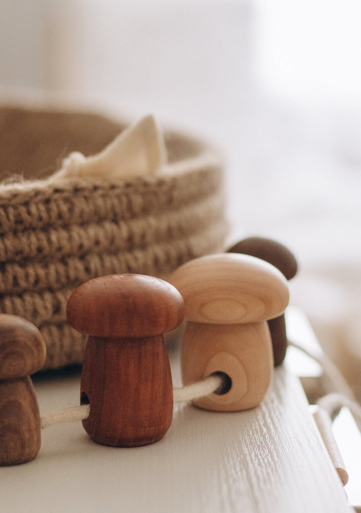 wooden mushrooms